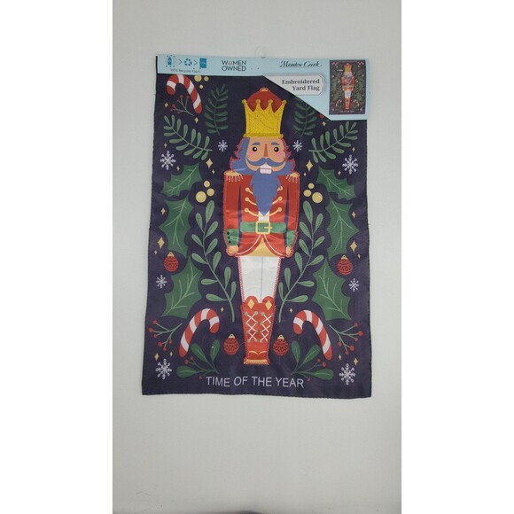Meadow Creek Decorative Embroidered Applique Yard Flag Nutcracker Christmas NEW - Picture 5 of 9